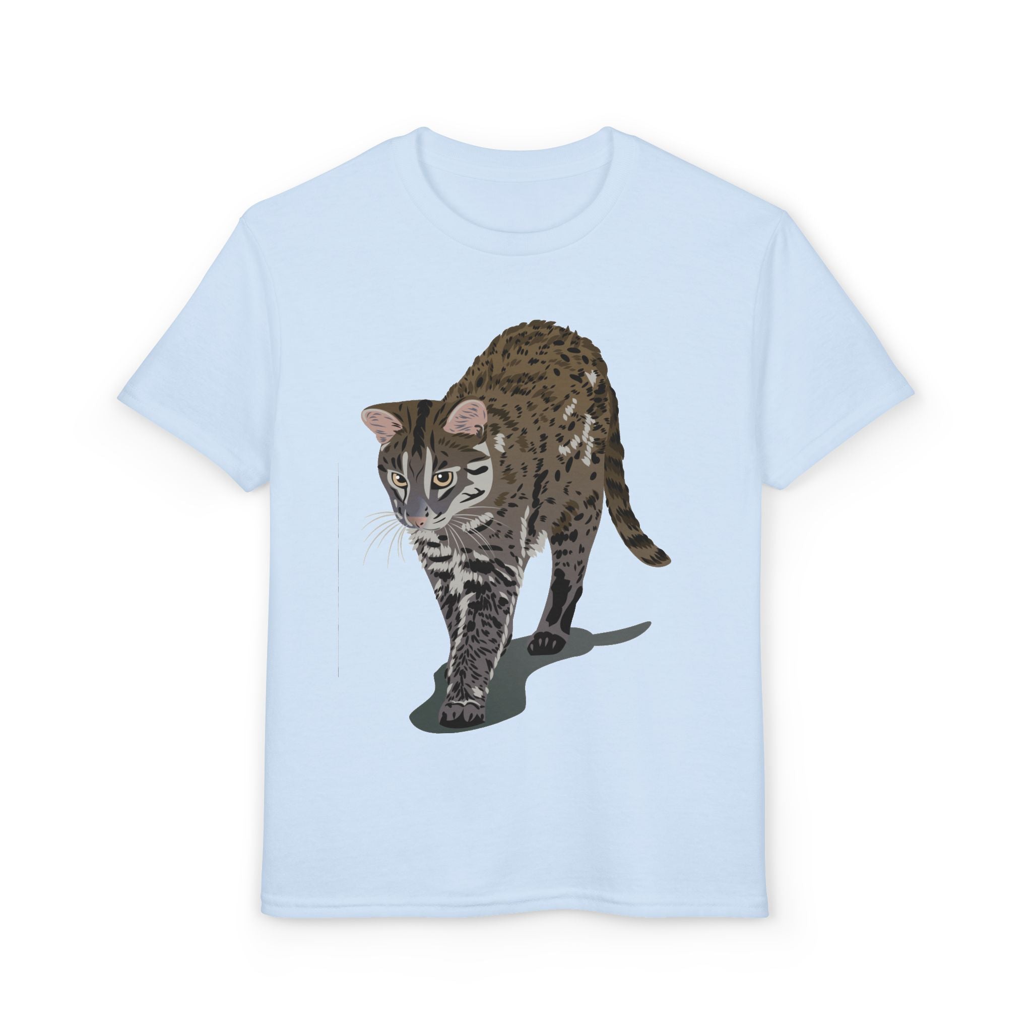 ユース猫Tシャツ — リアルな歩くタビー柄 キッズTee