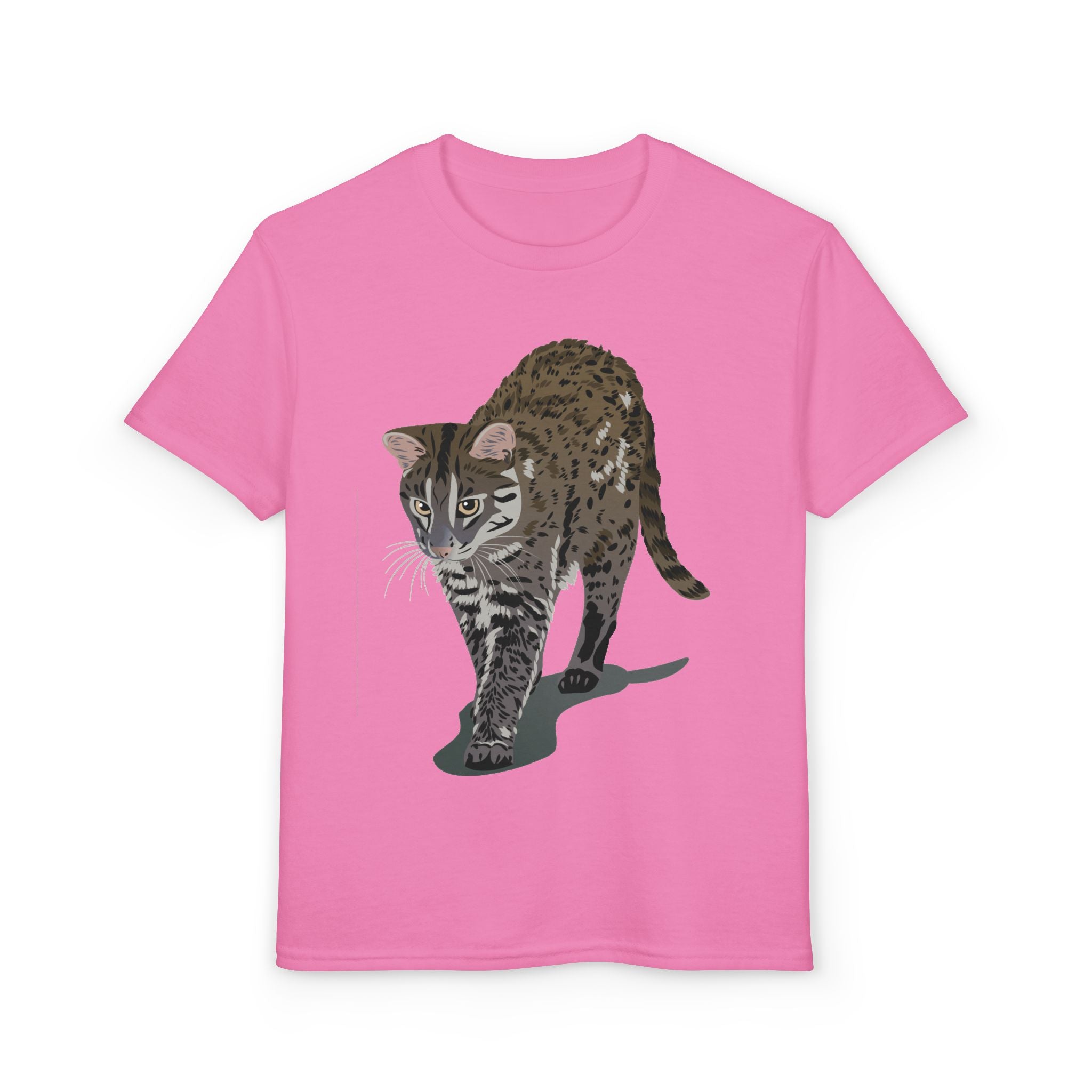 ユース猫Tシャツ — リアルな歩くタビー柄 キッズTee
