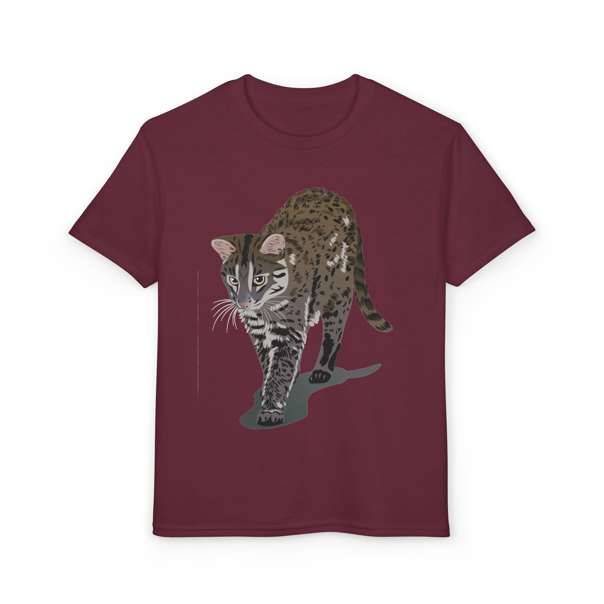ユース猫Tシャツ — リアルな歩くタビー柄 キッズTee