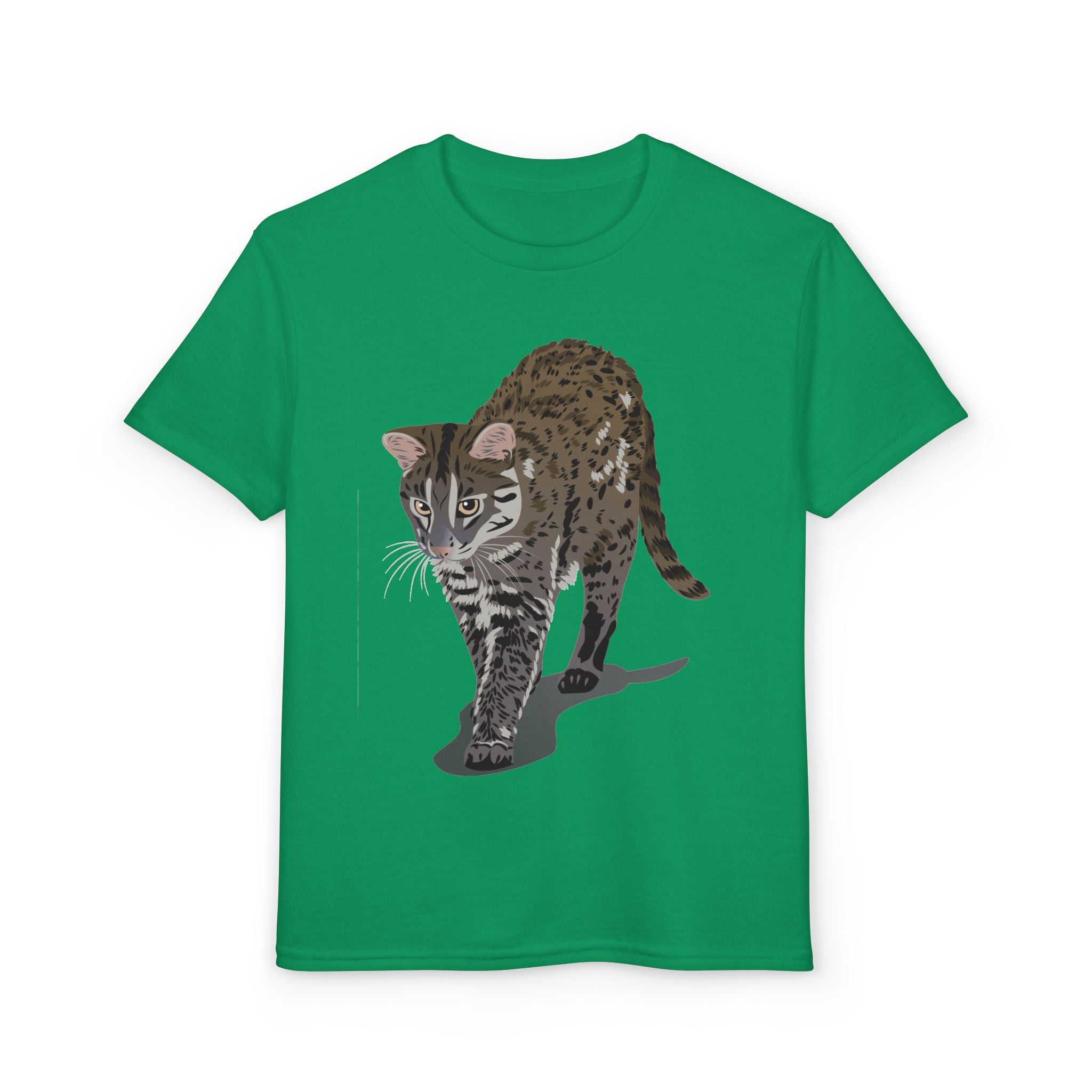 ユース猫Tシャツ — リアルな歩くタビー柄 キッズTee