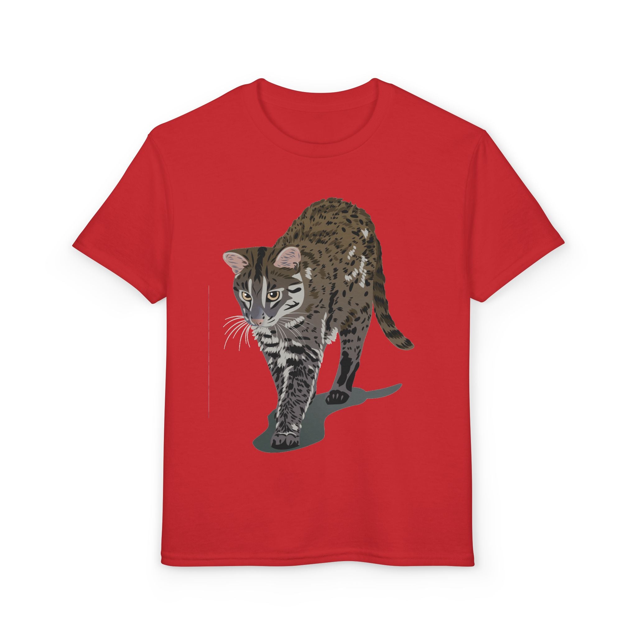 ユース猫Tシャツ — リアルな歩くタビー柄 キッズTee