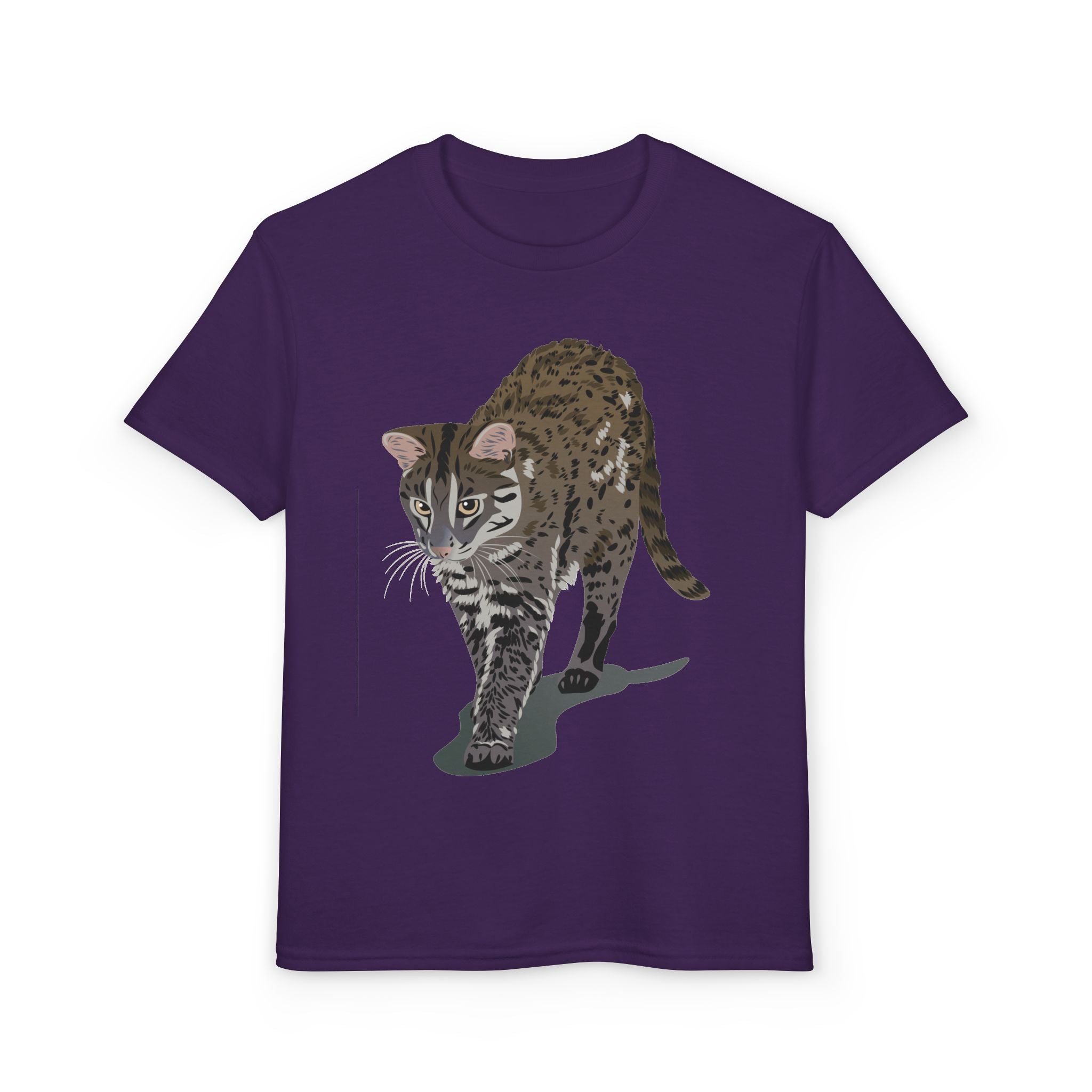 ユース猫Tシャツ — リアルな歩くタビー柄 キッズTee
