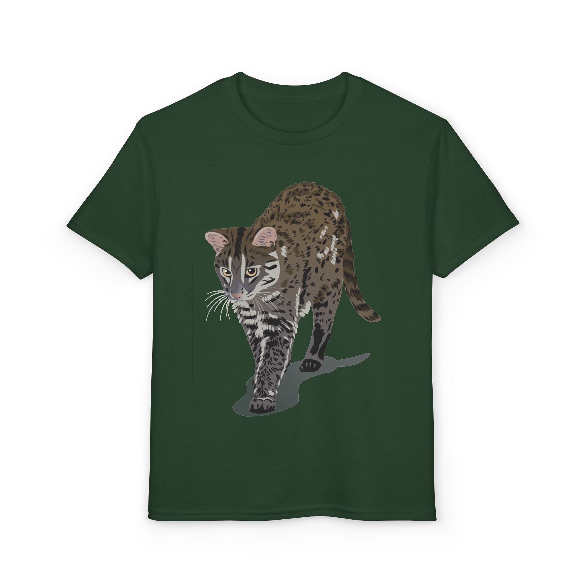 ユース猫Tシャツ — リアルな歩くタビー柄 キッズTee