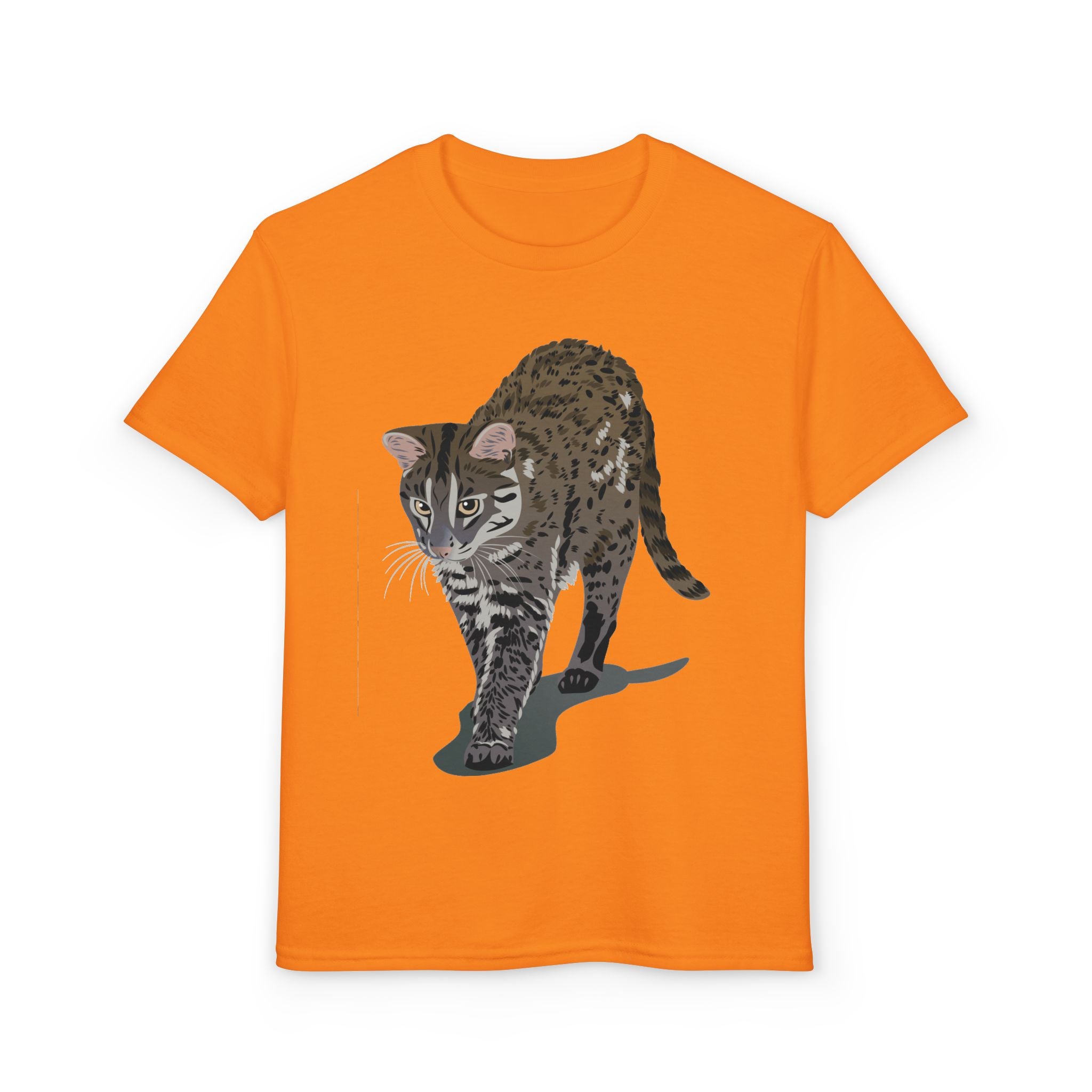 ユース猫Tシャツ — リアルな歩くタビー柄 キッズTee