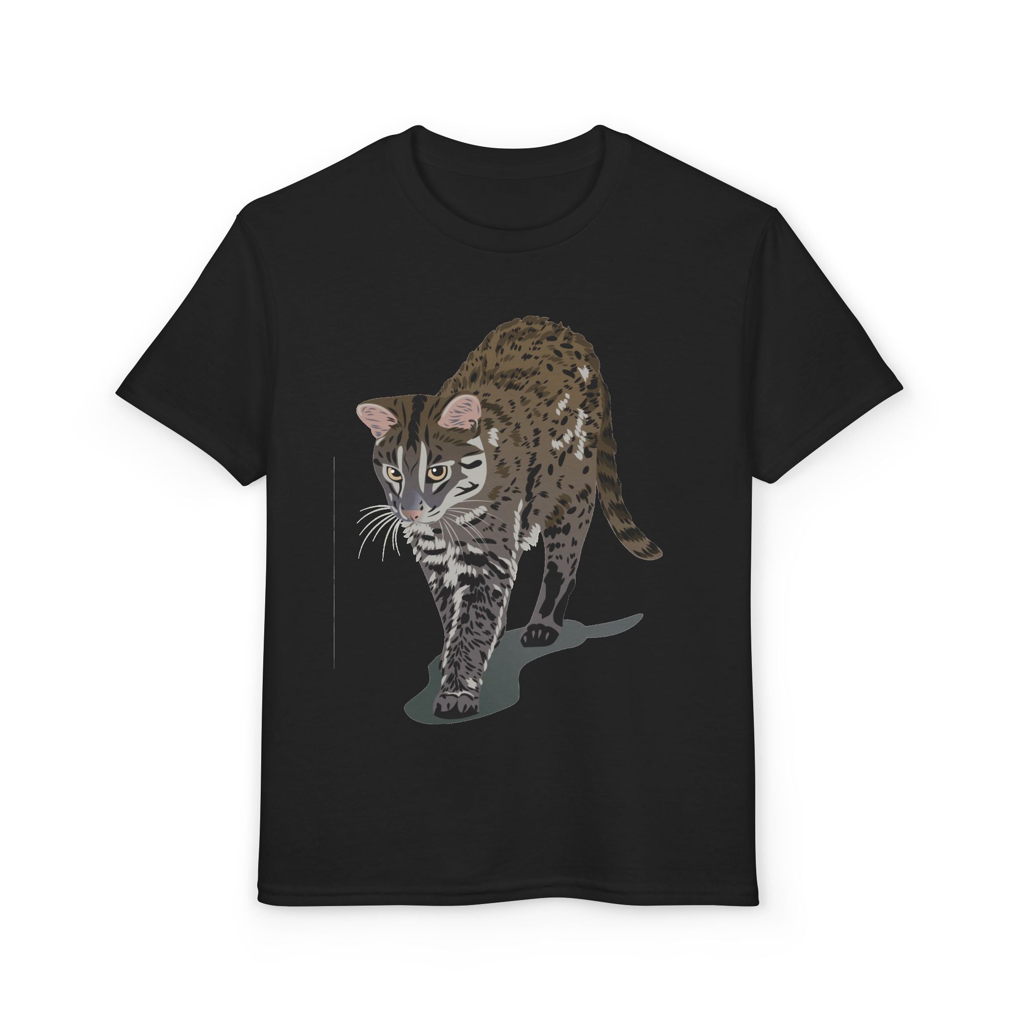 ユース猫Tシャツ — リアルな歩くタビー柄 キッズTee