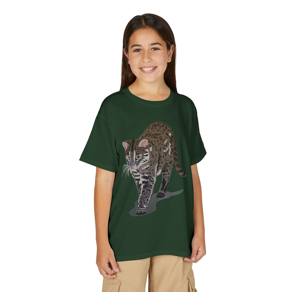 ユース猫Tシャツ — リアルな歩くタビー柄 キッズTee