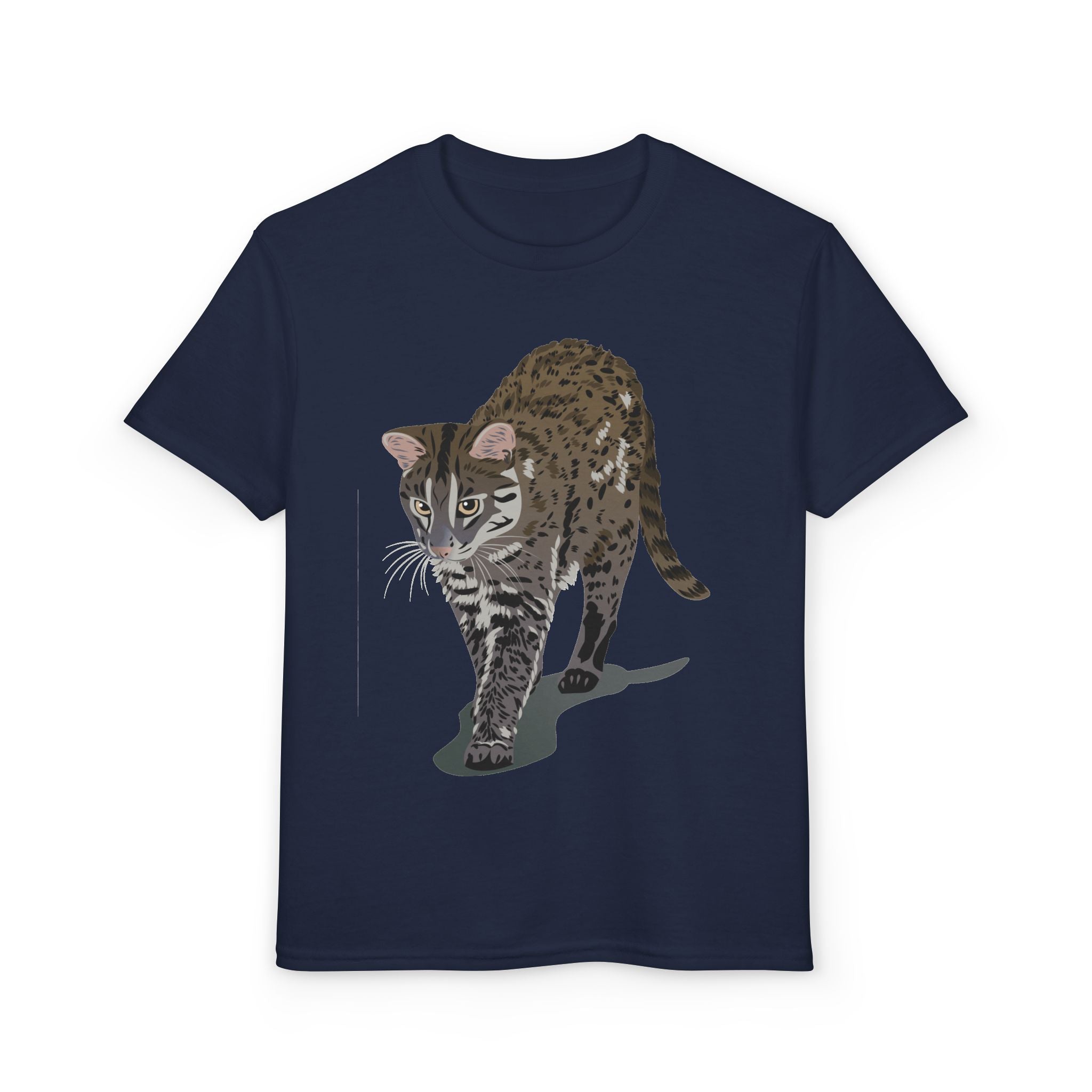 ユース猫Tシャツ — リアルな歩くタビー柄 キッズTee