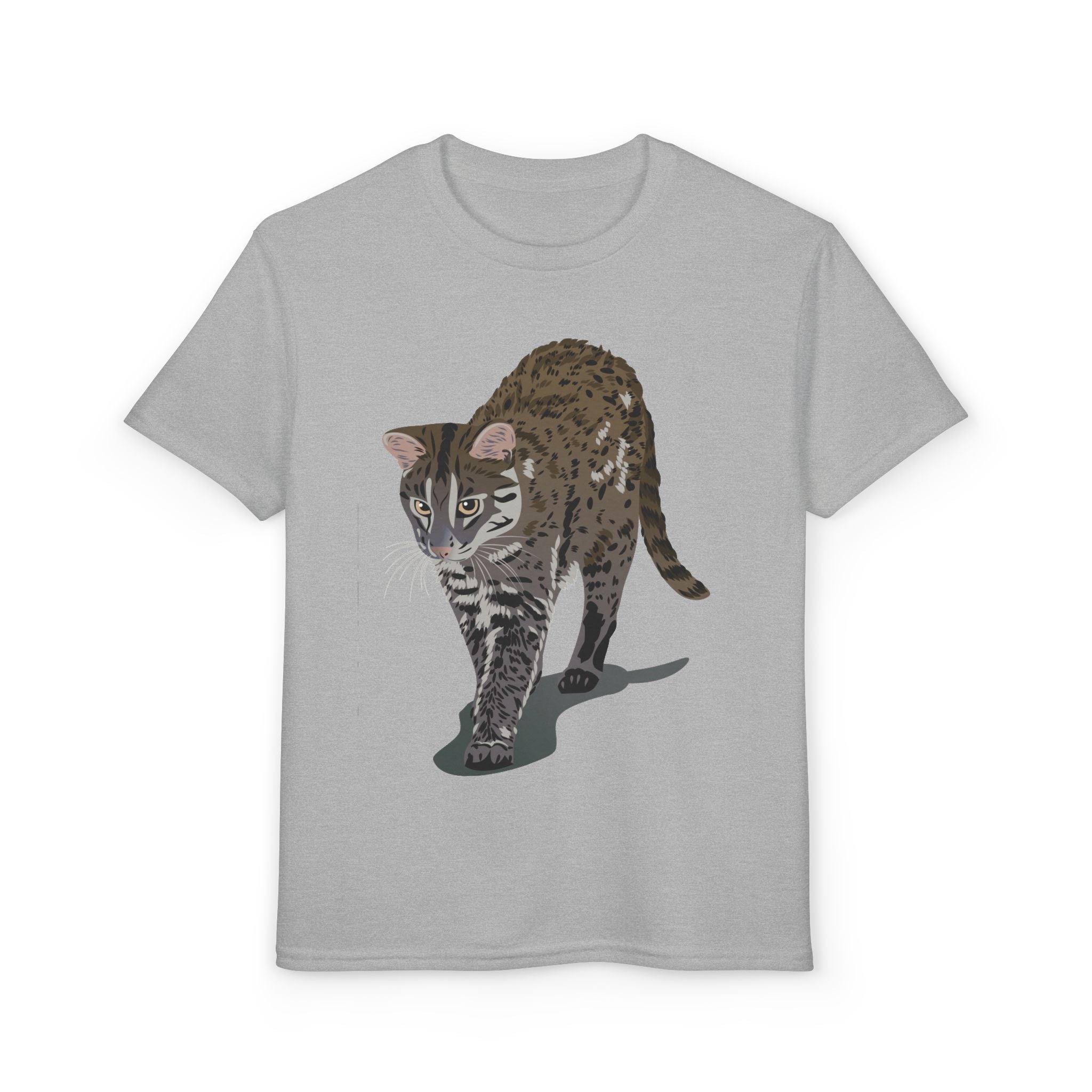 ユース猫Tシャツ — リアルな歩くタビー柄 キッズTee