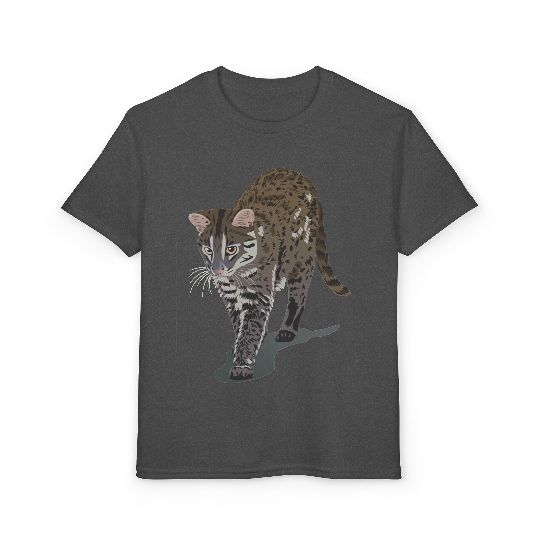 ユース猫Tシャツ — リアルな歩くタビー柄 キッズTee
